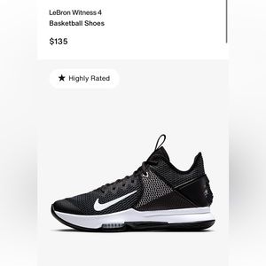 Lebron IV witness basketball shoes (Size 9 men’s, 11 women’s)